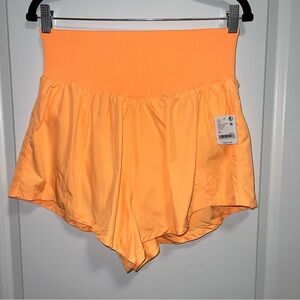 Free People Movement Carpe Diem Shorts Neon Orange  NWT Size XL